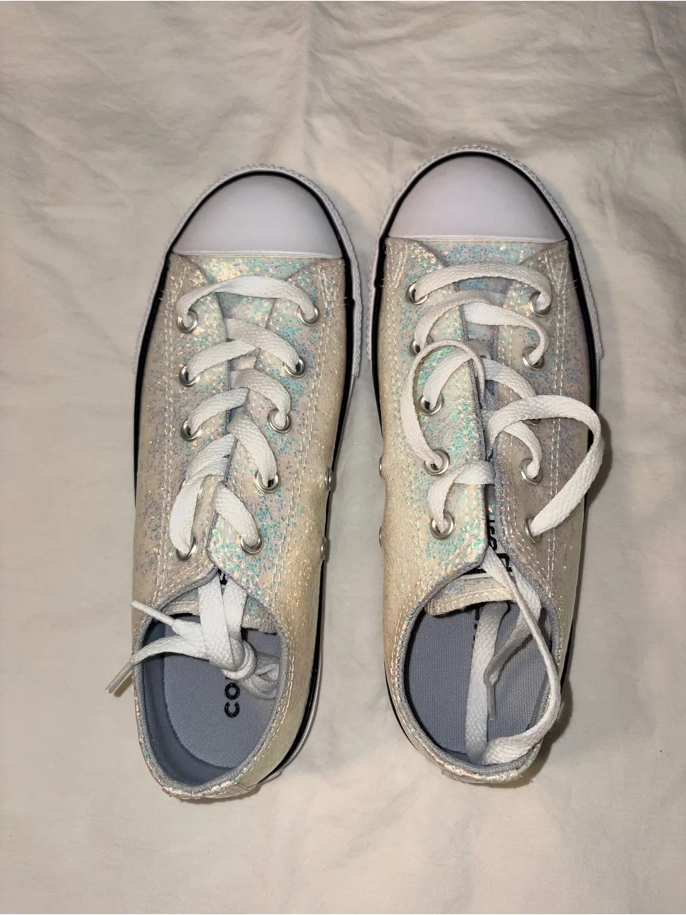 Converse Iridescent Glitter Sneakers - White NWOT